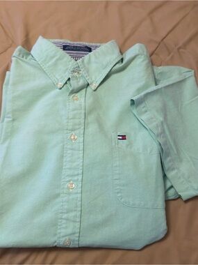 Tommy Hilfiger Light Mint Green Button-Down Oxford Shirt